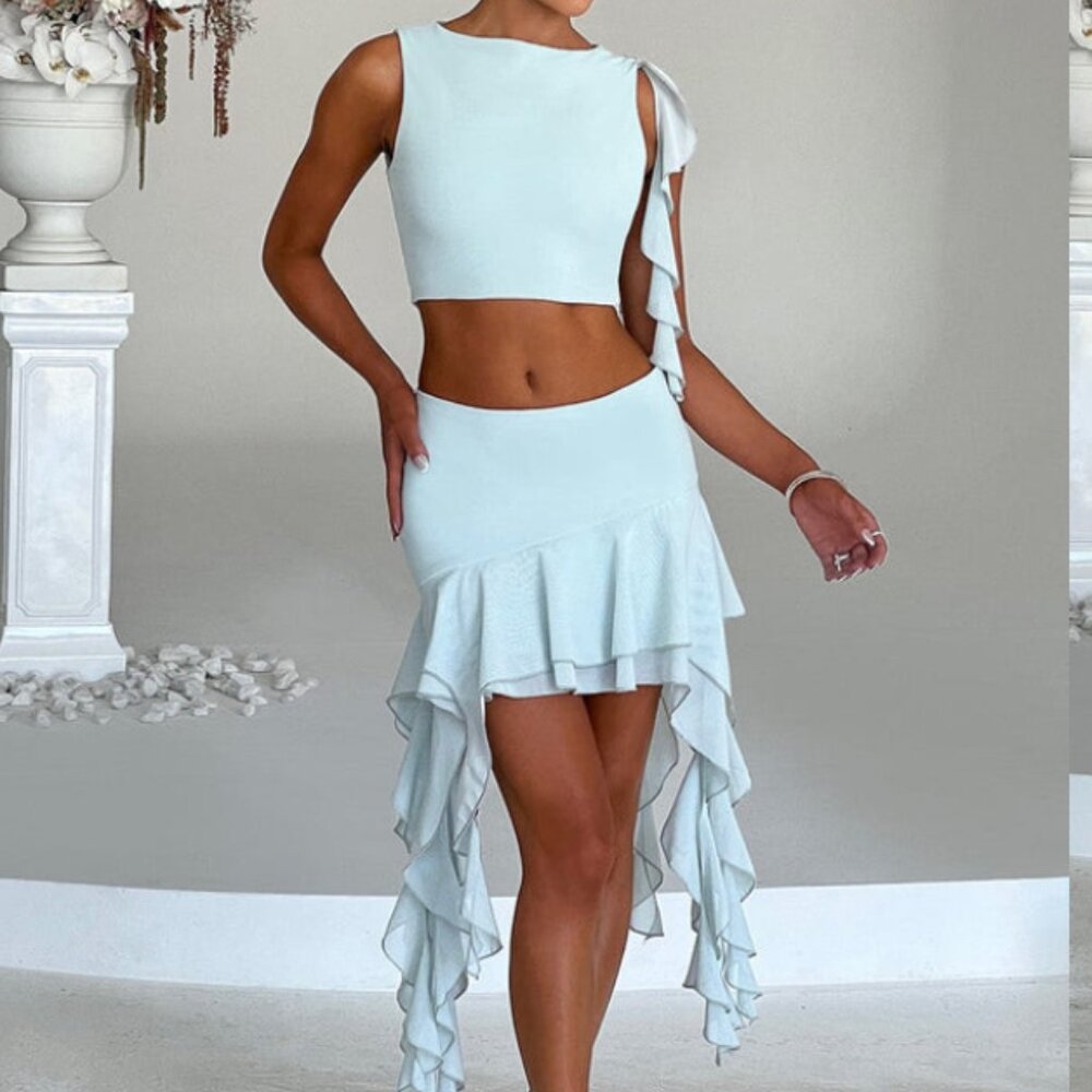 Ferna Mini Skirt Set - Mint - S - NWT